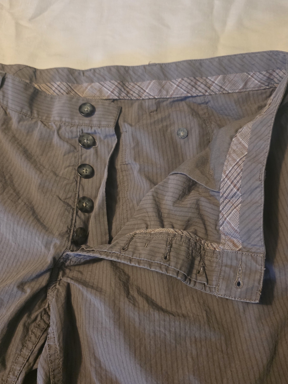 Murano Gray Pinstripe Shirts, 38W